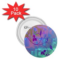 Floral Multicolor 1 75  Button (10 Pack)