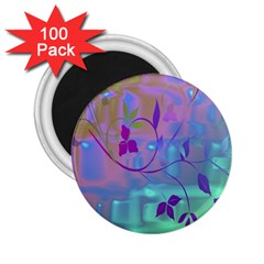 Floral Multicolor 2 25  Button Magnet (100 Pack) by uniquedesignsbycassie