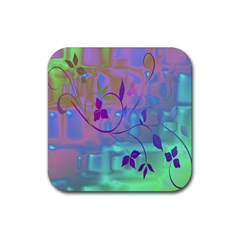 Floral Multicolor Drink Coaster (square)