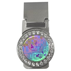 Floral Multicolor Money Clip (cz)