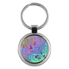 Floral Multicolor Key Chain (round)