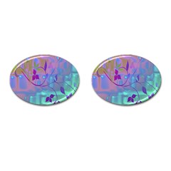 Floral Multicolor Cufflinks (oval)