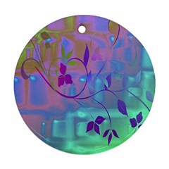 Floral Multicolor Round Ornament (two Sides) by uniquedesignsbycassie