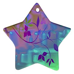 Floral Multicolor Star Ornament (two Sides)