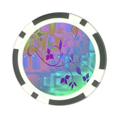 Floral Multicolor Poker Chip