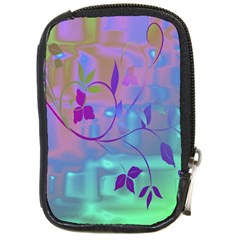 Floral Multicolor Compact Camera Leather Case