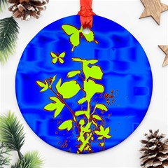 Butterfly Blue/green Round Ornament