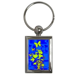 Butterfly Blue/green Key Chain (rectangle)