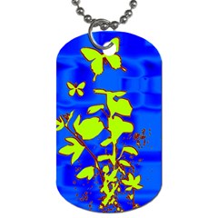 Butterfly Blue/green Dog Tag (one Sided)