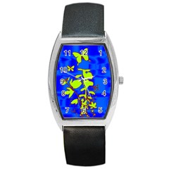 Butterfly Blue/green Tonneau Leather Watch by uniquedesignsbycassie