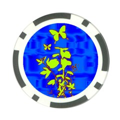 Butterfly Blue/green Poker Chip