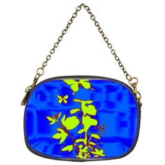 Butterfly Blue/green Chain Purse (one Side)