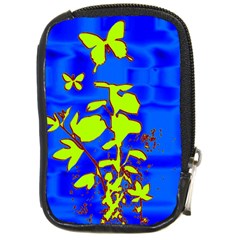 Butterfly Blue/green Compact Camera Leather Case by uniquedesignsbycassie