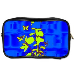 Butterfly Blue/green Travel Toiletry Bag (two Sides)