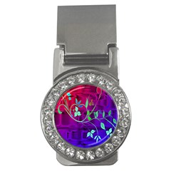 Floral Colorful Money Clip (cz)