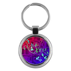 Floral Colorful Key Chain (round)