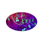 Floral Colorful Sticker (Oval) Front