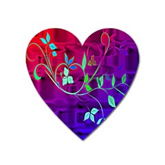 Floral Colorful Magnet (heart) by uniquedesignsbycassie