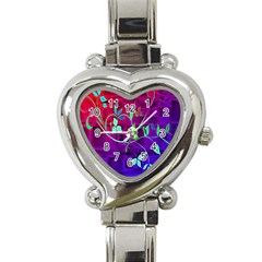 Floral Colorful Heart Italian Charm Watch 