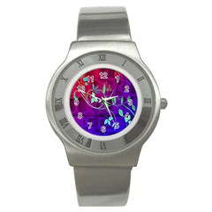 Floral Colorful Stainless Steel Watch (slim)