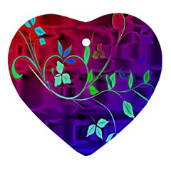 Floral Colorful Heart Ornament (two Sides)