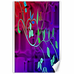 Floral Colorful Canvas 24  X 36  (unframed)