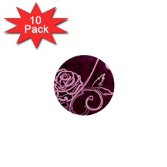 Rose 1  Mini Button Magnet (10 Pack)