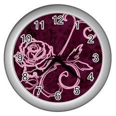 Rose Wall Clock (silver)