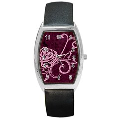 Rose Tonneau Leather Watch