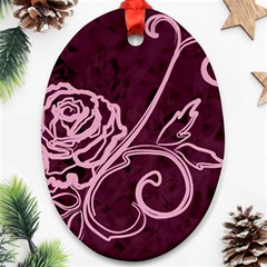 Rose Oval Ornament (two Sides)