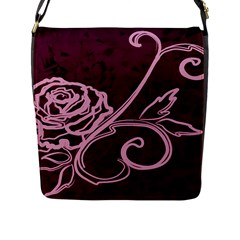 Rose Flap Closure Messenger Bag (large)