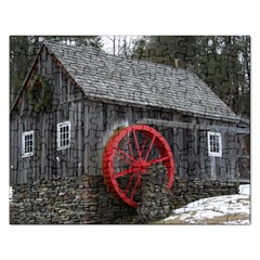 Vermont Christmas Barn Jigsaw Puzzle (rectangle) by plainandsimple