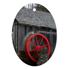 Vermont Christmas Barn Oval Ornament (two Sides)