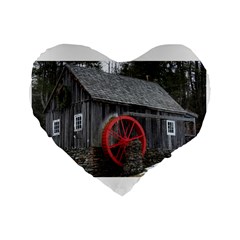 Vermont Christmas Barn 16  Premium Heart Shape Cushion  by plainandsimple