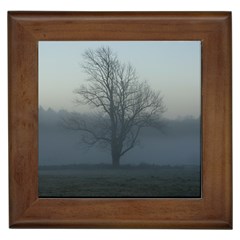 Foggy Tree Framed Ceramic Tile