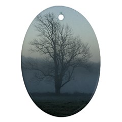 Foggy Tree Oval Ornament