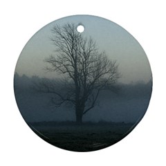 Foggy Tree Round Ornament (two Sides) by plainandsimple