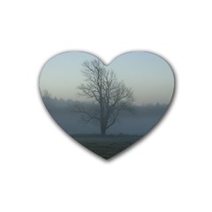 Foggy Tree Drink Coasters 4 Pack (heart) 