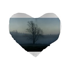 Foggy Tree 16  Premium Heart Shape Cushion  by plainandsimple