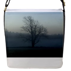 Foggy Tree Flap Closure Messenger Bag (small)