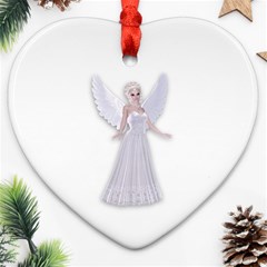 Beautiful Fairy Nymph Faerie Fairytale Heart Ornament (two Sides) by goldenjackal