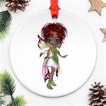 Fairy magic faerie in a dress Round Ornament Front