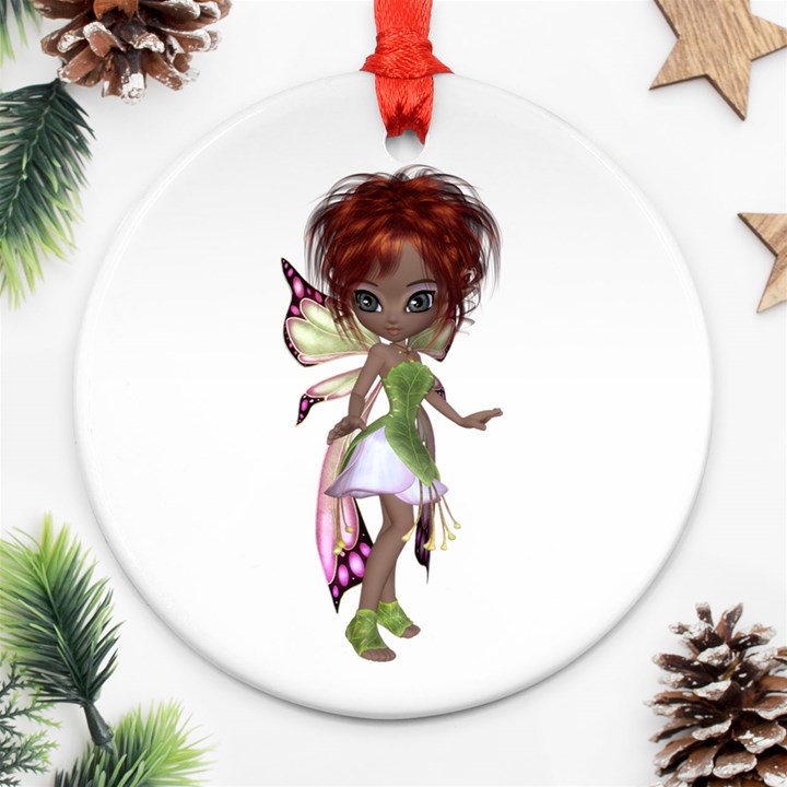 Fairy magic faerie in a dress Round Ornament