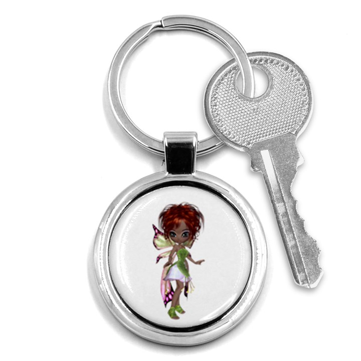 Fairy magic faerie in a dress Key Chain (Round)