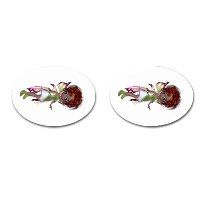 Fairy magic faerie in a dress Cufflinks (Oval)