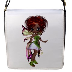 Fairy Magic Faerie In A Dress Flap Closure Messenger Bag (small) by goldenjackal