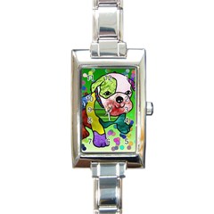 Pug Rectangular Italian Charm Watch