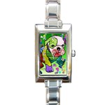 Pug Rectangular Italian Charm Watch Front