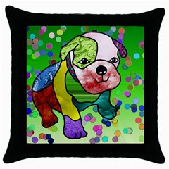 Pug Black Throw Pillow Case by Siebenhuehner