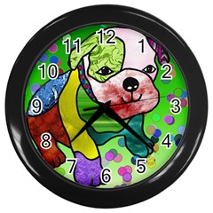 Pug Wall Clock (black)